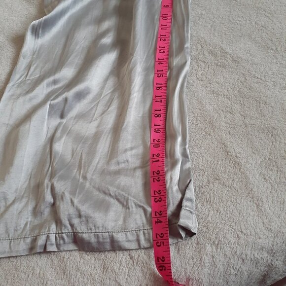 PJ Harlow Women's Size Large Dark Silver Jolie Capri Satin Pajama Pants - Picture 13 of 14